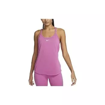 Nike Dri-FIT One Elastika Solid Logo Круглый вырез Майка Женские топы Фиолетовый Красный DD4941-665 S