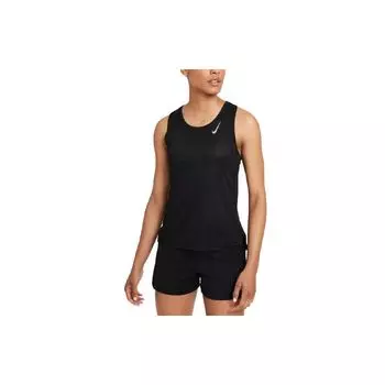 Nike Dri-FIT Race Solid Logo свободный крой майка женская топы черный DD5940-010 XL