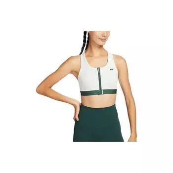 Nike Dri-Fit Средняя поддержка Молния спереди Мягкий спортивный бюстгальтер Женское нижнее белье Summit-White FQ0696-121 S