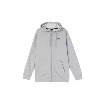 Nike Dry Hoodie Флисовая куртка с молнией во всю длину Мужская верхняя одежда Светло-серый CZ6377-063 L