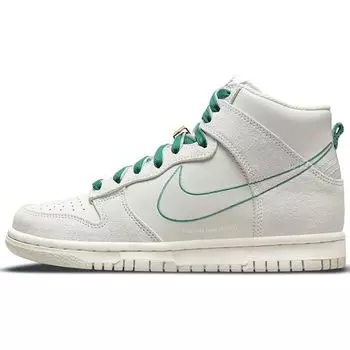 Nike Dunk High SE GS First Use Pack - детские кроссовки Green Noise белые Light-Bone DD0733-001 36