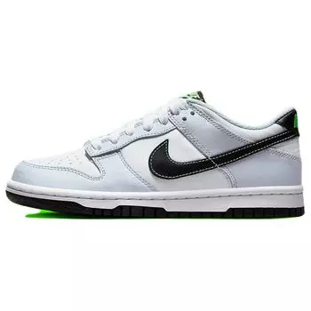 Nike Dunk Low GS Grey Green Strike Детские кроссовки Белый Черный Футбольно-Серый FB9109-107 35.5