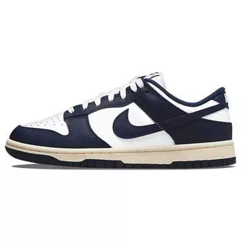 Nike Dunk Low Vintage Navy Женские кроссовки сине-белые Midnight-Navy DD1503-115 36.5