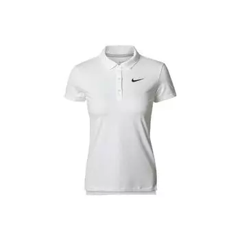 Nike Дышащая рубашка поло с коротким рукавом и логотипом, женские топы, белая 830422-100 S