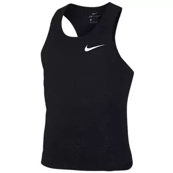 Nike Дышащая влагоотводящая майка для бега с логотипом, мужские топы черного цвета AQ5248-010 S