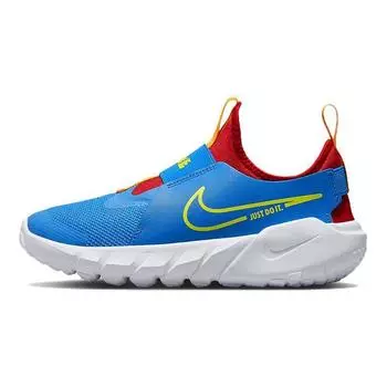 Nike Flex Runner 2 GS Photo Blue Atomic Green Детские кроссовки University-Red University-Gold DJ6038-402 38.5