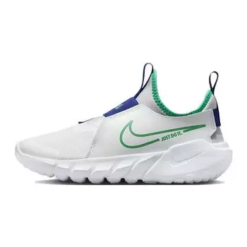 Nike Flex Runner 2 GS White Stadium Green Детские кроссовки Summit-White Pure-Platinum Deep-Royal-Blue DJ6038-102