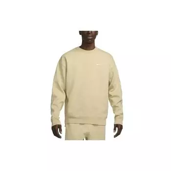 Nike Флисовая кофта Solo Swoosh Crewneck Team Gold/White для мужчин в уличном стиле DX1361-783 XL