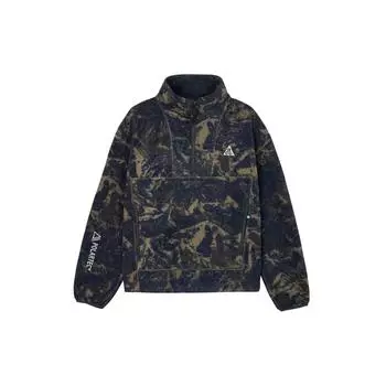 Nike Флисовая куртка ACG Glacier Print Stand Wool с застежкой-молнией на половину длины, женская куртка темно-дымчато-серого цвета DJ1276-437 S