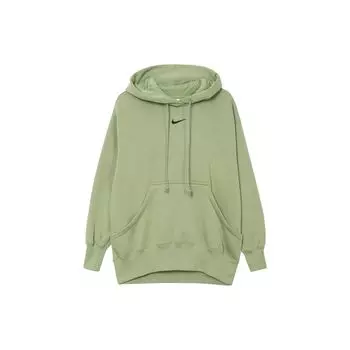 Nike Флисовая однотонная толстовка с капюшоном Phoenix, повседневная флисовая толстовка с длинным рукавом, женская толстовка цвета масляно-зеленого DQ5861-386 XL