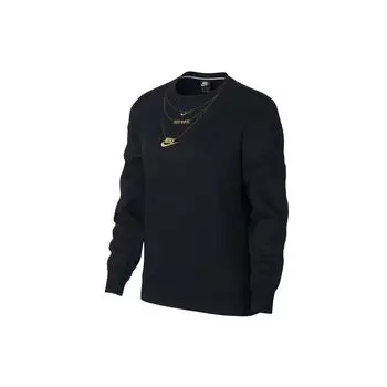 Nike Флисовая толстовка с вышитым логотипом Swoosh Женская толстовка черная CI9993-010 S