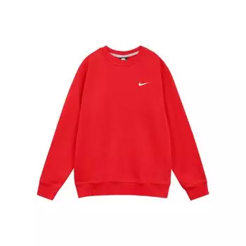 Nike Флисовый пуловер с капюшоном и теплой подкладкой Мужские топы Красный 916609-657 S
