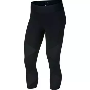 Nike Fly Lux Solid Logo High Waist Training Capris женские плавки черные 933628-010 L