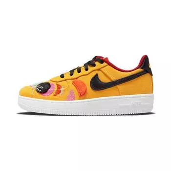 Nike Force 1 LV8 PS Chinese New Year — университетские золотые детские кроссовки желто-белые тренажерно-красные DQ5071-701 28