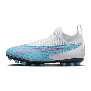 Nike Футбольные бутсы Phantom GX Academy DF AG для искусственной травы, детские кроссовки, белые, синие, DV3069-446 38.5