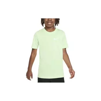 Nike Футболка Dri-FIT Legend Solid Color Crew Neck Casual Short Sleeve T Shirt Kids Tops Light-Green DX9537-376 S