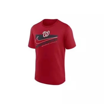 Nike Футболка-коллаборация MLB с принтом букв, пуловер с круглым вырезом, короткий рукав, мужские топы, красный NMM262QWTL-0L7 M