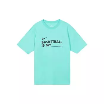 Nike Футболка мужская с принтом букв в американском ретро-стиле, свободная, с круглым вырезом, спортивная, удобная, с коротким рукавом и заниженной линией плеч, светло-мятно-зеленая FN3706-369 L