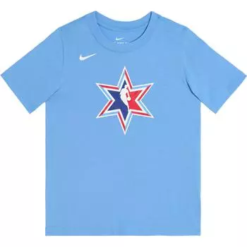 Nike Футболка NBA All-Star SS25 Быстросохнущая Круглый вырез Модная С коротким рукавом Детские топы Небесно-голубой 3Z2B3BCMT-ASG S