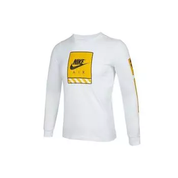 Nike Футболка с круглым вырезом и длинными рукавами с логотипом, детские топы, белые DJ6649-100 L