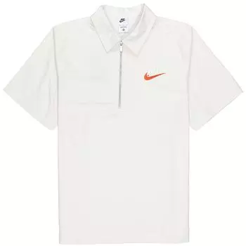 Nike Мужская рубашка поло с коротким рукавом и полузастежкой-молнией, белая DM5284-030 XL