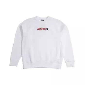 Nike JDI на флисовой подкладке с графикой, спортивный повседневный пуловер, мужская толстовка, черный, белый цвет BV5090-100 XXL