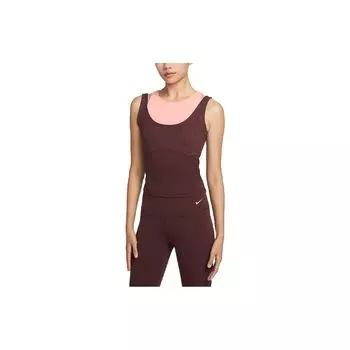 Nike Йога Dri-FIT Luxe Color Block быстросохнущая спортивная майка для женщин, топы цвета земли и коричневого цвета FB4582-618 M
