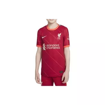 Nike Kids Ребристый пуловер с круглым вырезом и короткими рукавами Футбольный трикотаж для мальчиков Красные DB2568-688 XL