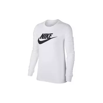 Nike Классическая футболка с длинным рукавом и круглым вырезом с логотипом, женские топы, белые BV6172-100 XXL