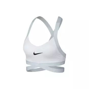 Nike Классический спортивный бюстгальтер с принтом логотипа Swoosh Futura Женский спортивный бюстгальтер Белый AQ0919-100 XL