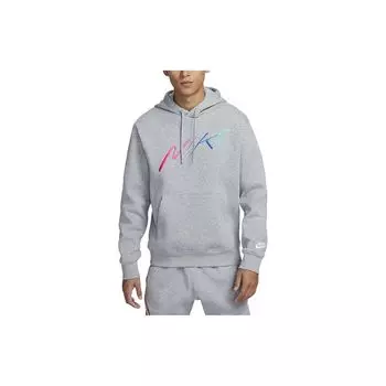 Nike Клубная флисовая толстовка с вышивкой и плюшевой подкладкой, мужские топы, серая FB7489-063 M