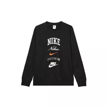 Nike Клубный флисовый свитшот с круглым вырезом и графическим принтом, мужские топы, черный FN2611-010 L