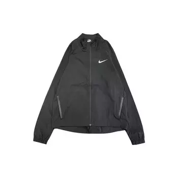Nike Контрастный цветной фирменный логотип с принтом однотонная куртка с воротником-стойкой женская куртка черная DC3942-010 M