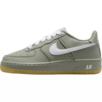 Nike Кроссовки Air Force 1 LV8 GS Light Army Gum Детские Серо-Резиновый Светло-Коричневый Металлик-Серебристый HQ1911-300 36