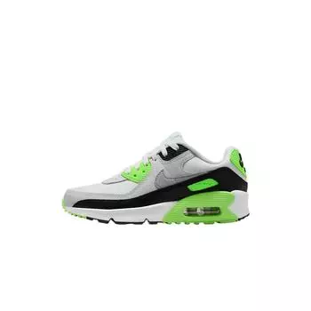Nike Кроссовки Air Max 90 Leather GS Lime Blast для детей Белые Photon-Dust Light-Smoke-Grey CD6864-130 36