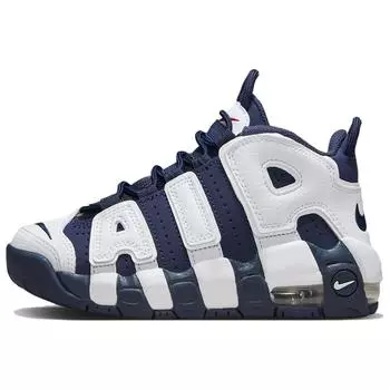 Nike Кроссовки Air More Uptempo PS Olympic 2024 для детей, цвет синий, белый, металлик-золото FV5372-100 31