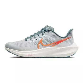 Nike Кроссовки Air Zoom Pegasus 39 GS Pure Platinum Mint Foam Kids серые Summit-White Total-Orange DM4015-003 38.5