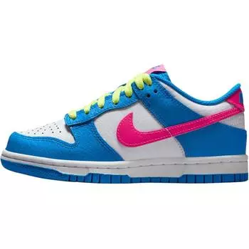Nike Кроссовки детские Dunk Low GS Photo Blue Hyper Pink White Light-Lemon-Twist IB7747-406 36