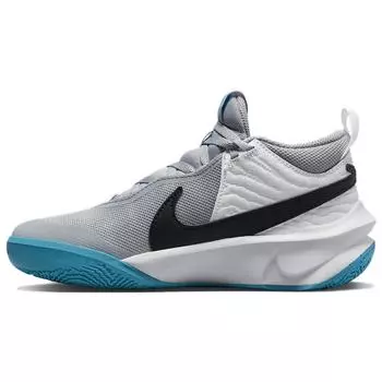 Nike Кроссовки детские Team Hustle D10 GS серо-голубые Lightning белые волчье-серые черные CW6735-104 36