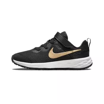 Nike Кроссовки Revolution 6 PS Black Metallic Gold Kids белые DD1095-002 28