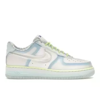 Nike Кроссовки женские Serena Williams Design Crew x Air Force 1 Low Psychic Blue, белые, прозрачные, ледниково-голубые HJ4399-400 35.5