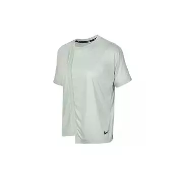 Nike Круглый вырез Бег Пуловер Принтованный короткий рукав Футболка Женские Топы Horizon-Зеленый BV3168-371 S