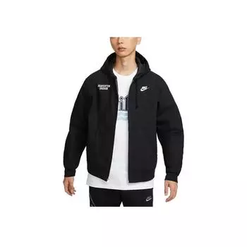 Nike Куртка мужская с капюшоном и застежкой-молнией Therma-Fit Life Series Letter Logo Outdoor Work Comfort, черная HV1738-010 L