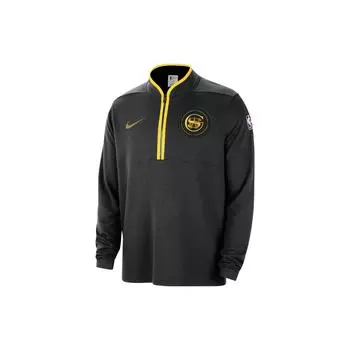 Nike Куртка-поло Dri-Fit Half-Zip Polo с длинным рукавом Quick-Dry Player Edition City Version 2023/24 сезона Golden State Warriors Мужская куртка черного цвета FD9177-010 XXXL
