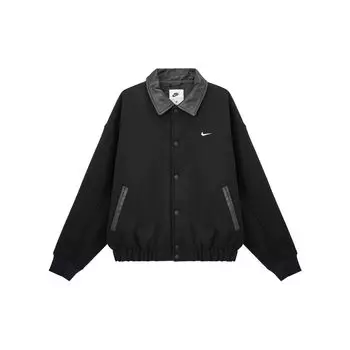 Nike Куртка Solo Wool Varsity Collar с длинным рукавом, удобная модная мужская куртка, цвет черный, белый FZ1168-010 XXL