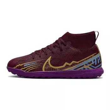 Nike Детские кроссовки Kylian Mbapp x Mercurial Superfly 9 Club TF GS Dark Beetroot, красные, университетско-синие, ярко-фиолетовые DO9795-694 33.5