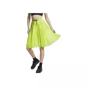 Nike Lab Collection Однотонная плиссированная спортивная повседневная юбка Женские юбки флуоресцентно-желтого цвета AV8286-716 XS