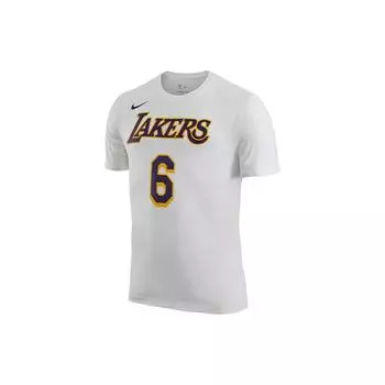 Nike Lakers LeBron James #6 повседневная дышащая спортивная футболка с коротким рукавом мужские топы белые CV8529-116 M
