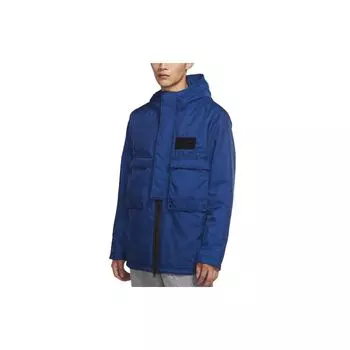 Nike Lebron Oversized Pocket Woven Warm-Up Hooded Jacket Мужские куртки прибрежно-синего цвета CK6772-490