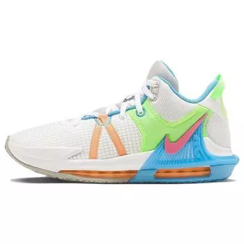 Nike LeBron Witness 7 EP Grey Fog Multi-Color Мужские кроссовки Cobblestone Laser-Blue Hyper-Pink DM1122-003 45